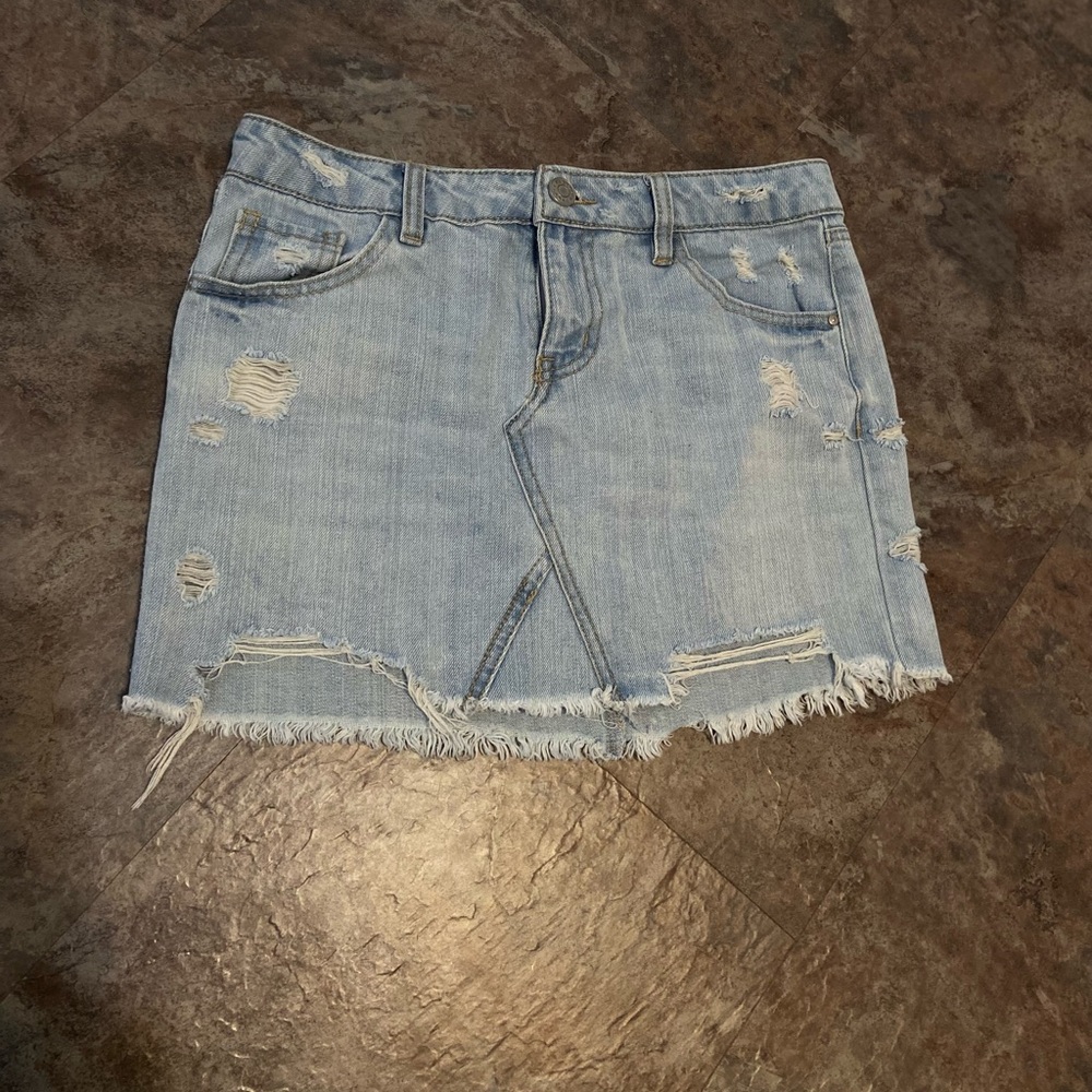 Refuge Blue Mini Skirt